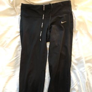 Nike running leggings with tie and back pocket
